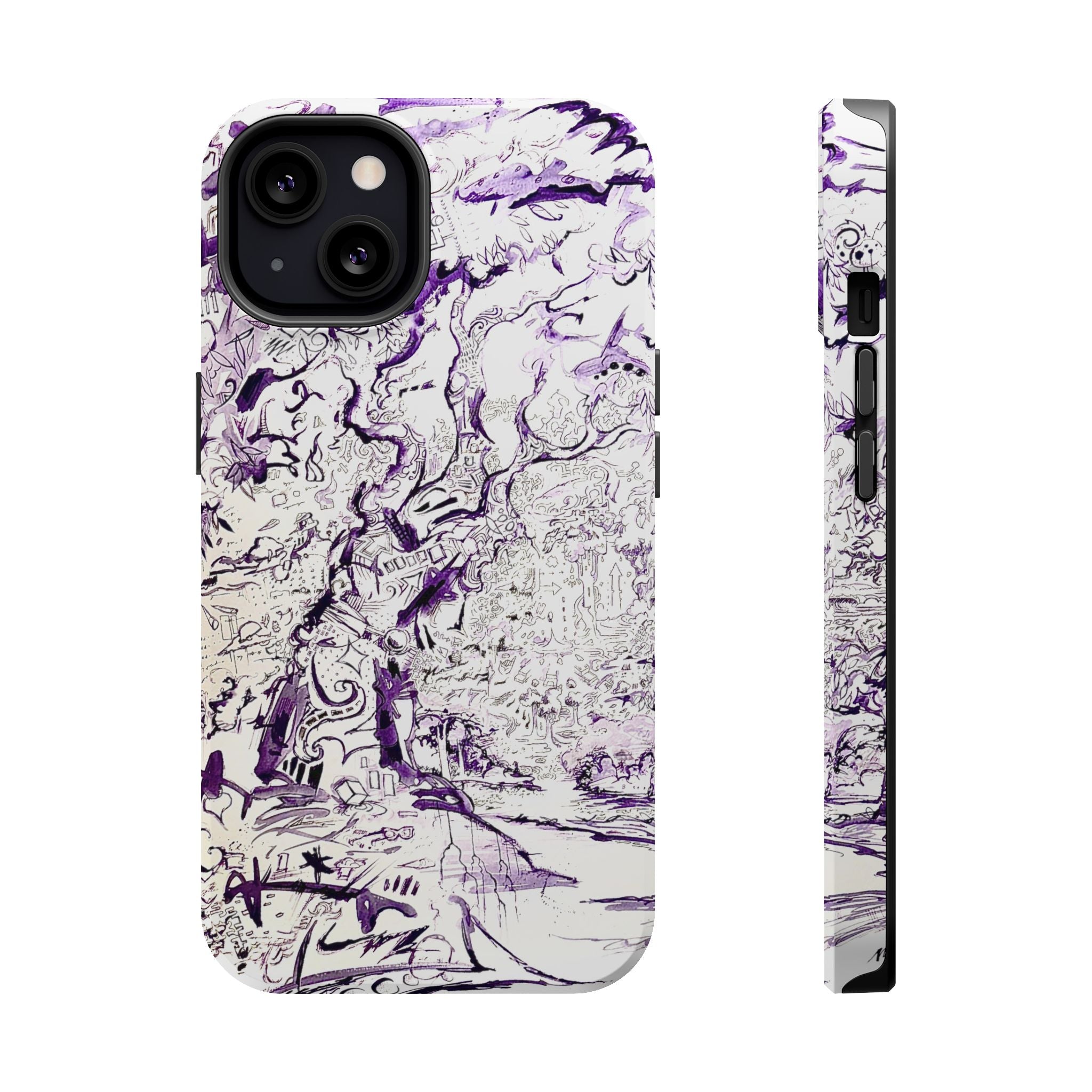 Purple Ink Tree Magnetic Tough Cases