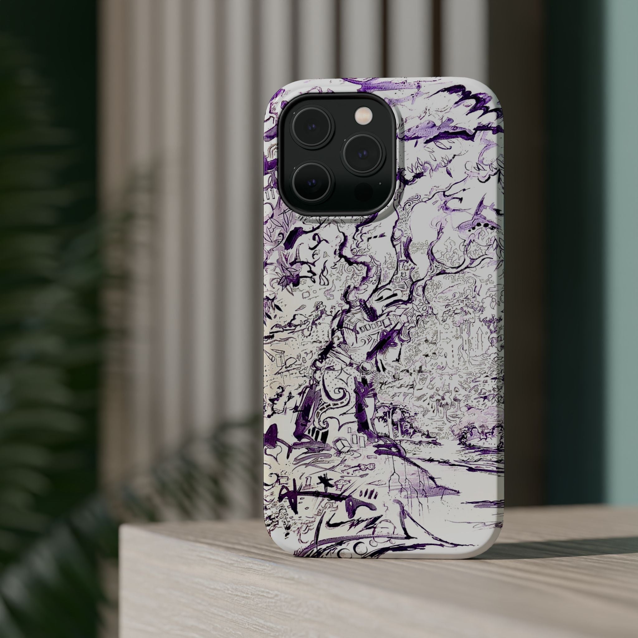 Purple Ink Tree Magnetic Tough Cases