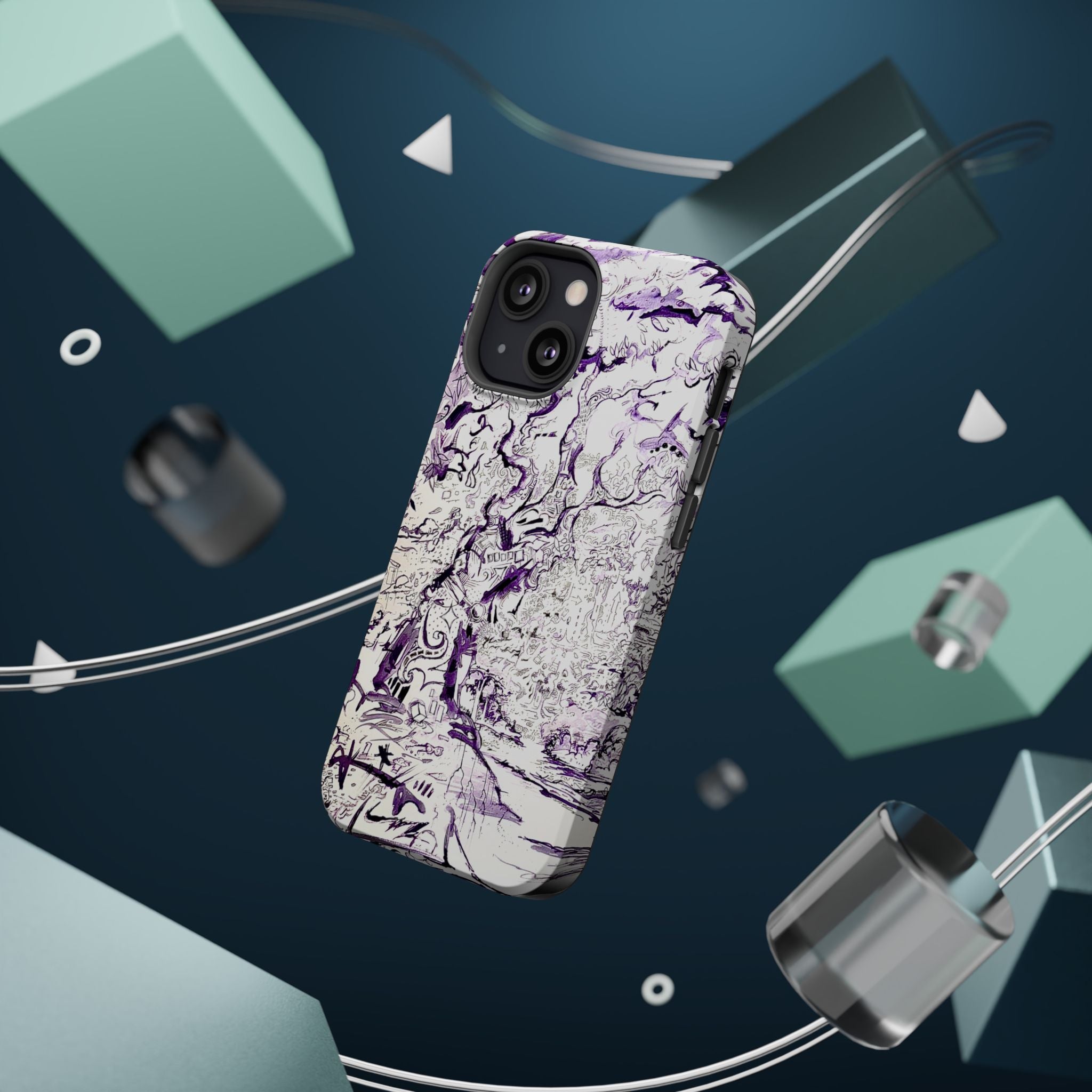 Purple Ink Tree Magnetic Tough Cases