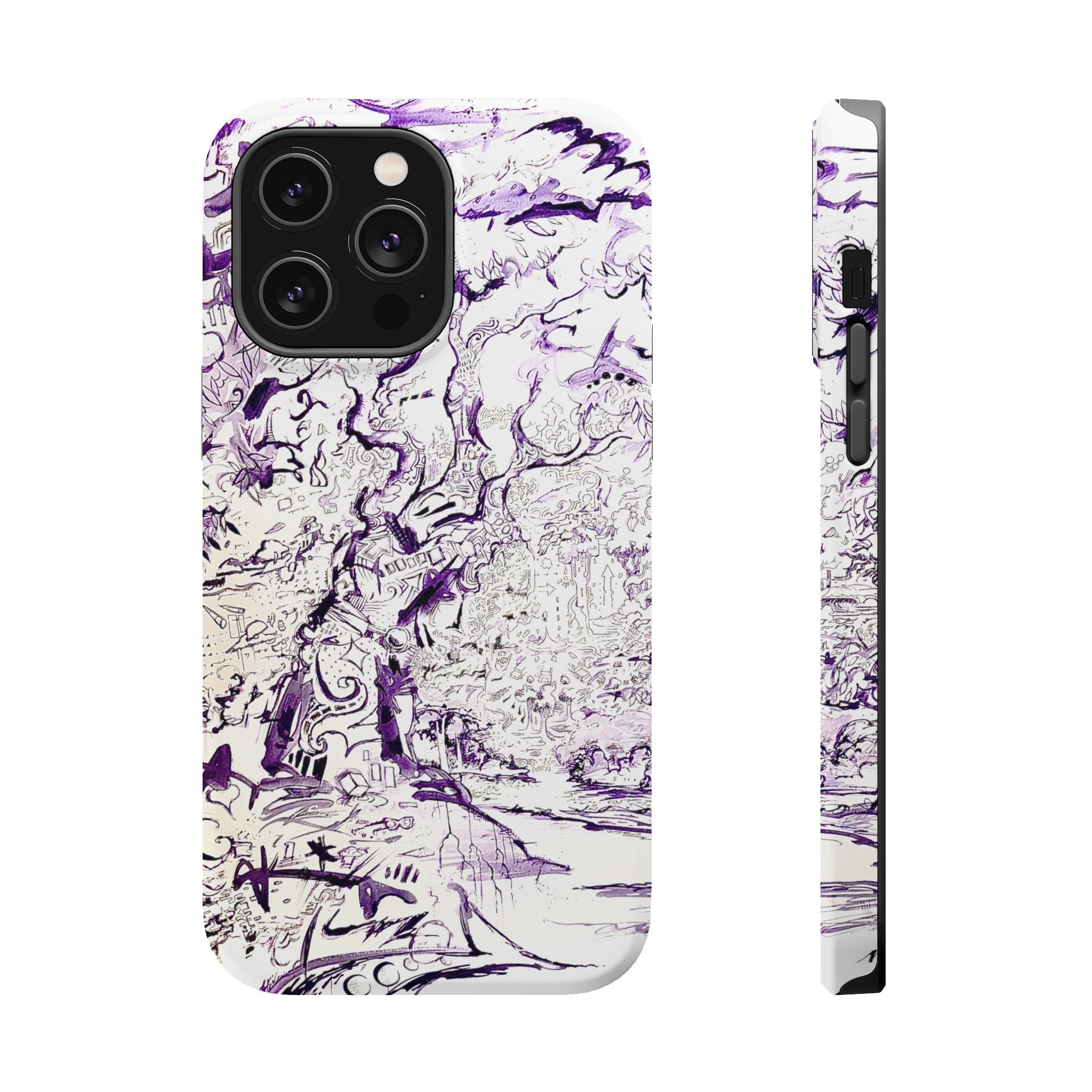 Purple Ink Tree Magnetic Tough Cases
