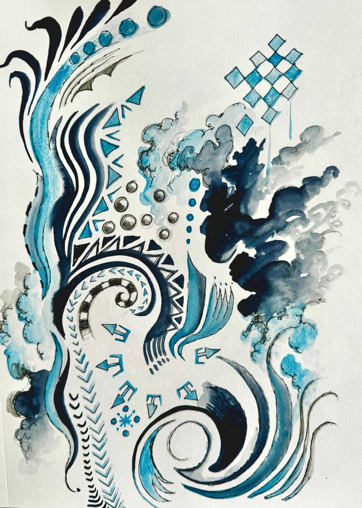 Tropical Sketch in Blue