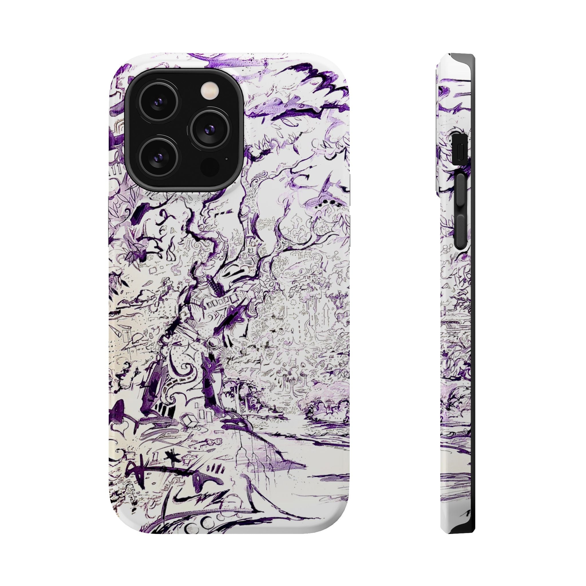 Purple Ink Tree Magnetic Tough Cases