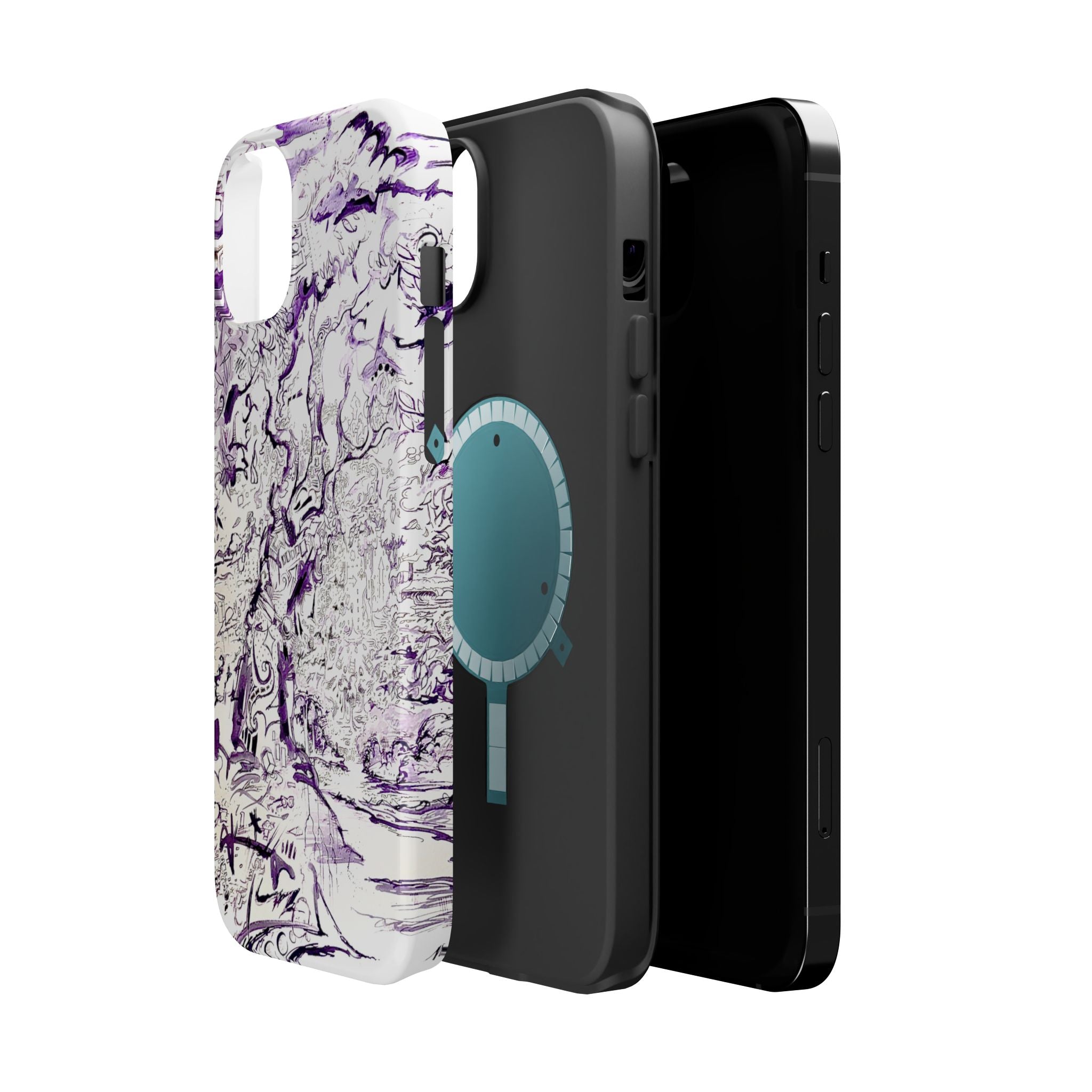 Purple Ink Tree Magnetic Tough Cases