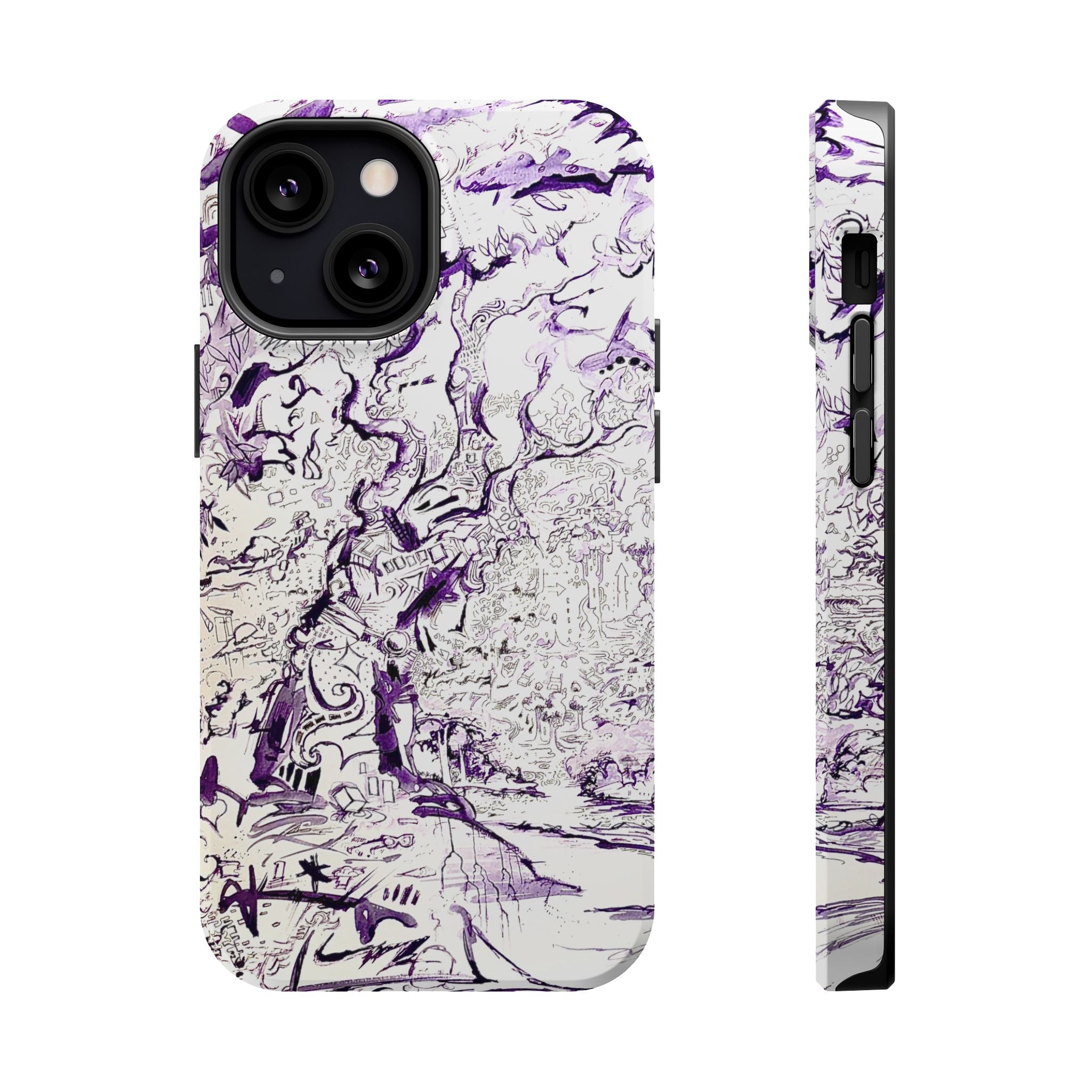 Purple Ink Tree Magnetic Tough Cases
