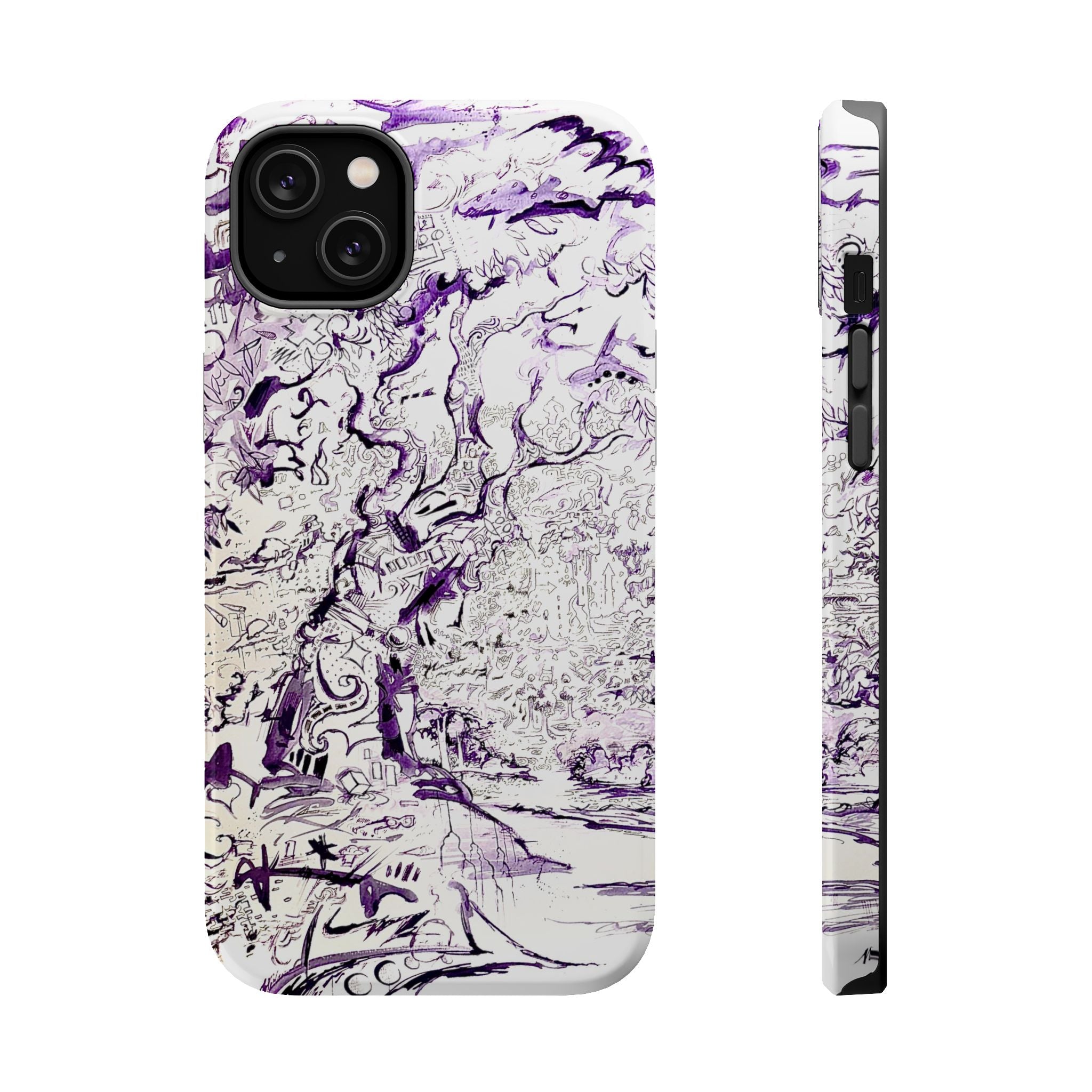 Purple Ink Tree Magnetic Tough Cases