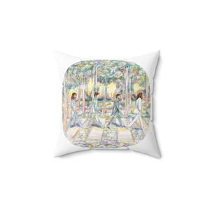 Spun Polyester Square Pillow: Forest Beatles
