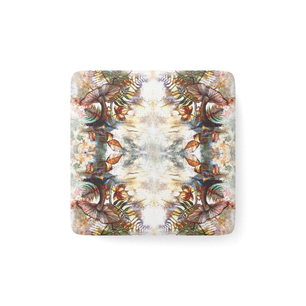 FREEZY SHROOMS FRACTALS Porcelain Magnet, Square